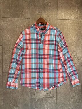 RYE Hawker Rye Long Sleeve Button Up shirt size Medium Blue Check EUC